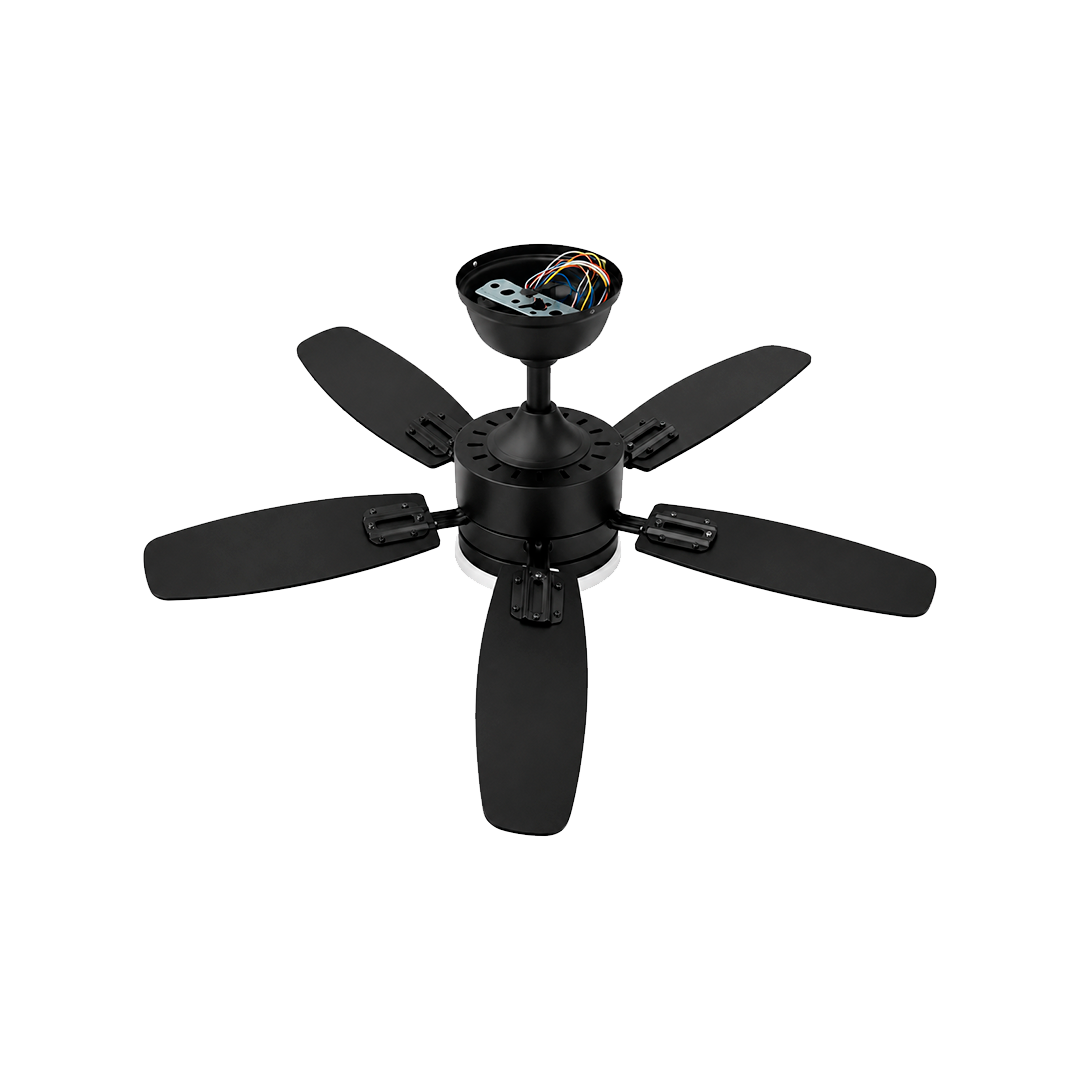 VENTILADOR DE TECHO CON LED DOBLE VISTA NEGRO Y MADERA 42" 88W CCT MULTI TEMPERATURA  LUMICRAFT VENTI-08