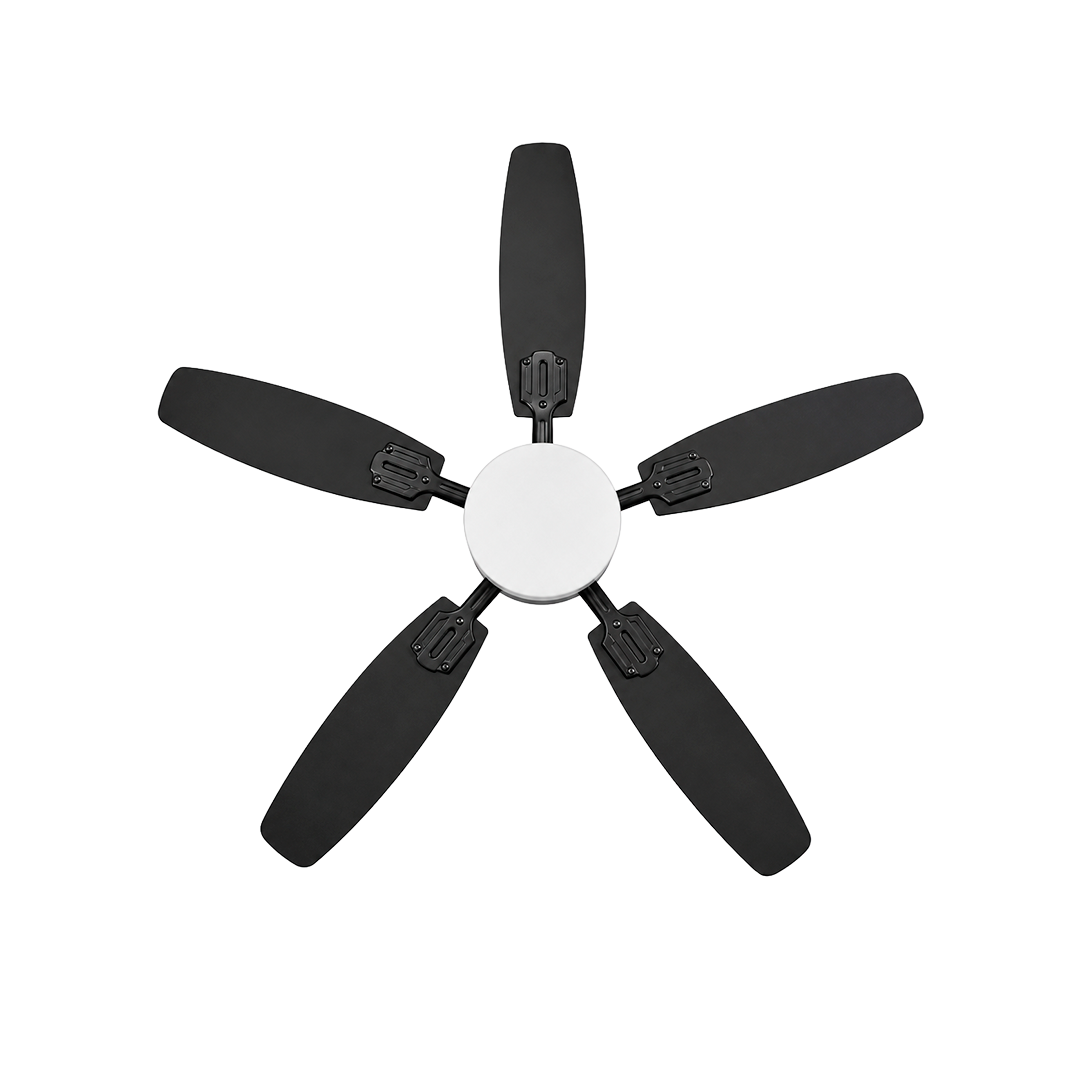VENTILADOR DE TECHO CON LED DOBLE VISTA NEGRO Y MADERA 42" 88W CCT MULTI TEMPERATURA  LUMICRAFT VENTI-08