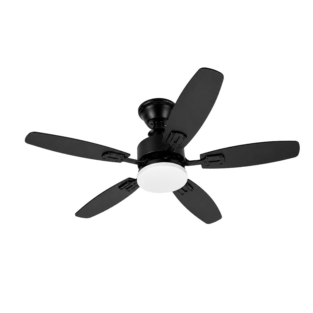VENTILADOR DE TECHO CON LED DOBLE VISTA NEGRO Y MADERA 42" 88W CCT MULTI TEMPERATURA  LUMICRAFT VENTI-08