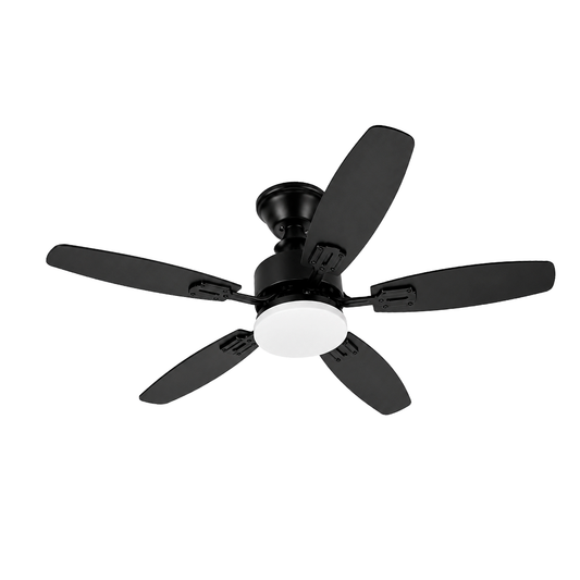 VENTILADOR DE TECHO CON LED DOBLE VISTA NEGRO Y MADERA 42" 88W CCT MULTI TEMPERATURA  LUMICRAFT VENTI-08