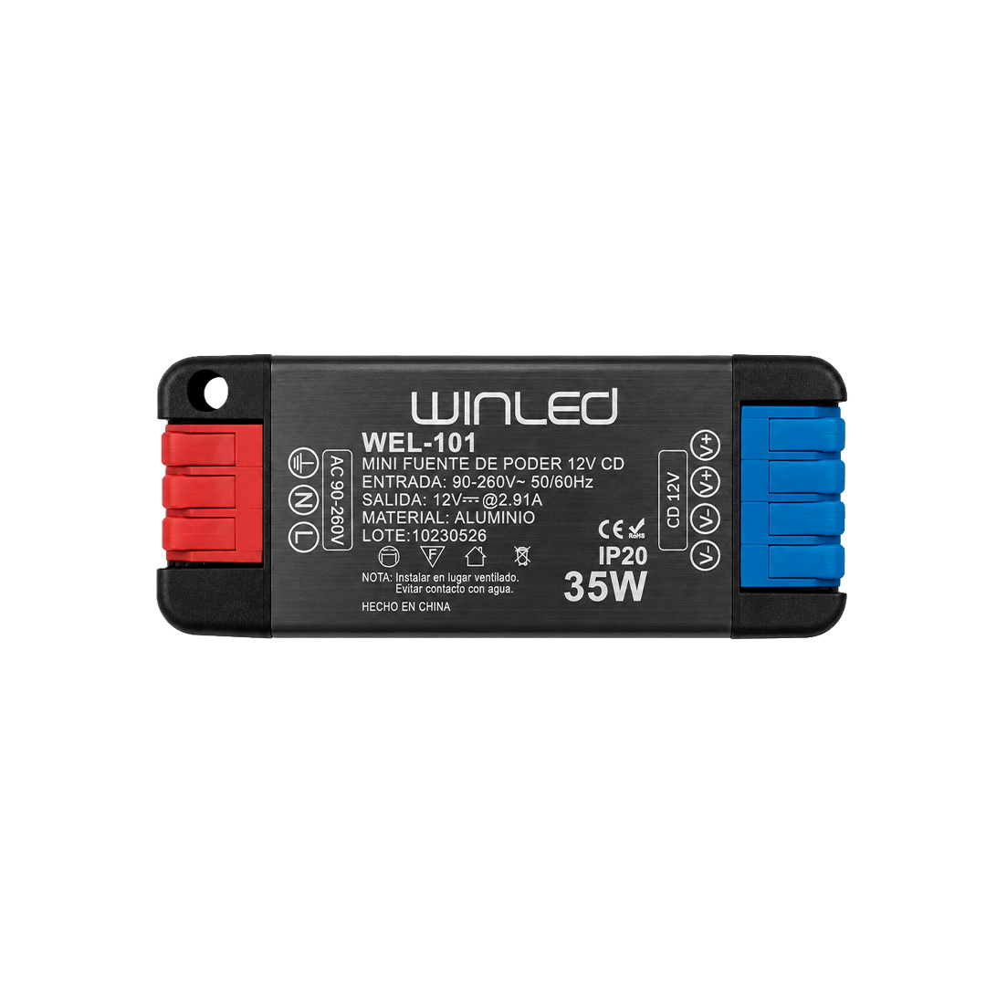 MINI FUENTE DE PODER 35W 12V 2.91AMPS IP20 WINLED WEL-101