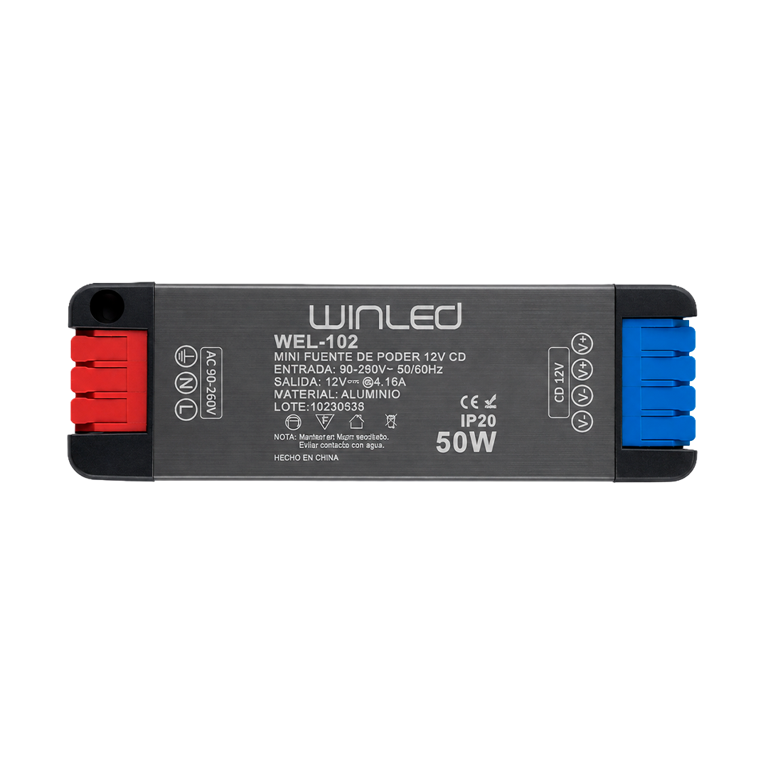 MINI FUENTE DE PODER 50W 12V 4.16AMPS IP20 WINLED WEL-102