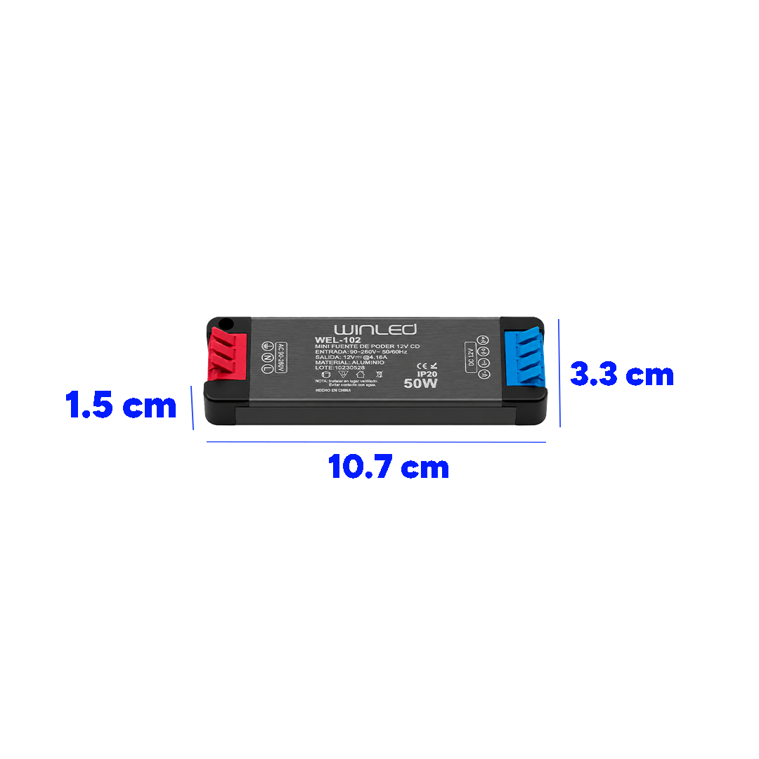 MINI FUENTE DE PODER 50W 12V 4.16AMPS IP20 WINLED WEL-102