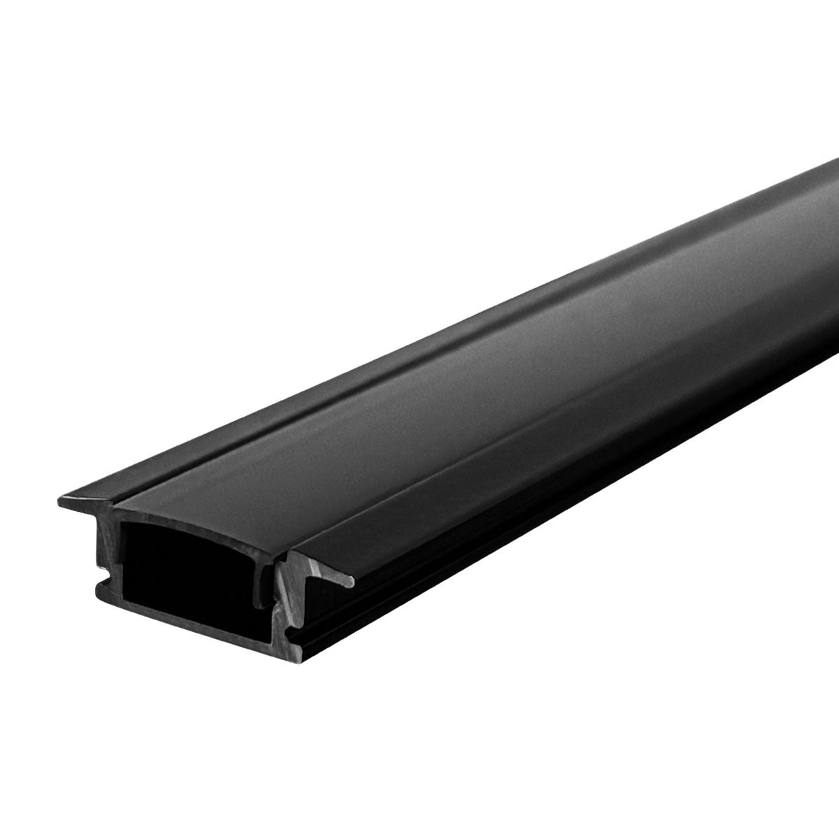 PERFIL ALUMINIO 2M EMPOTRABLE TIRA LED NEGRO CON PANTALLA AHUMADA WINLED WPE-202