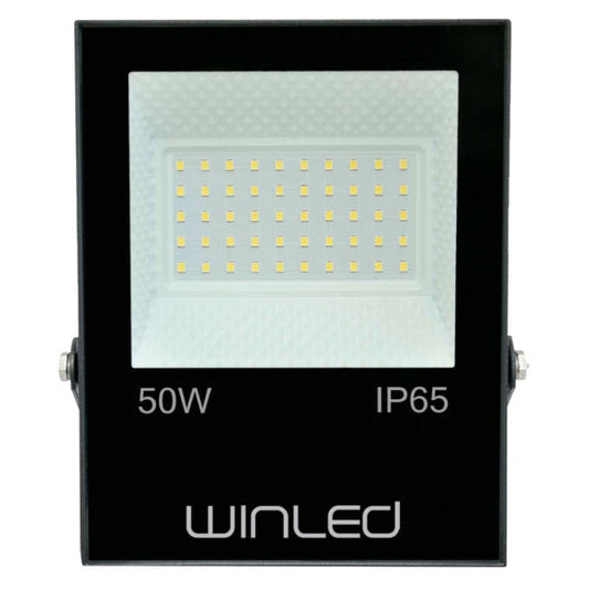 REFLECTOR SLIM LED DE 50W SMD BLANCO FRIO WRE-013 WINLED 90-260V 4250LM PARA USO EXTERIOR IP65