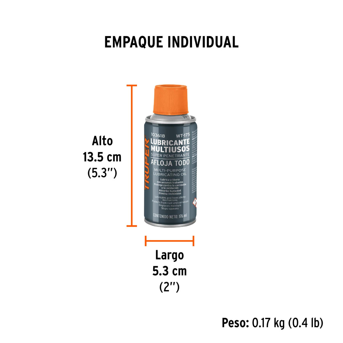 Lubricante multiusos en aerosol, 176ml (6oz), TRUPER, Truper, SKU 103618 — vista 5