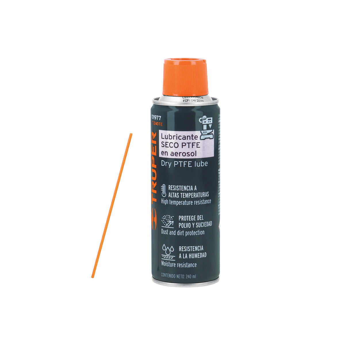 Lubricante seco PTFE en aerosol 240 ml, TRUPER, Truper, SKU 101977