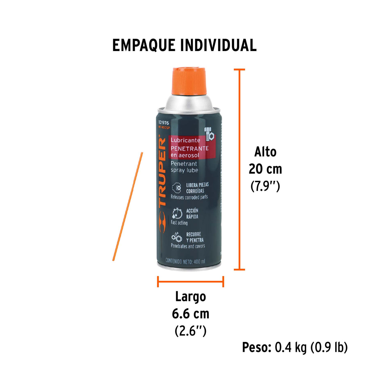 Lubricante penetrante en aerosol 400 ml, TRUPER, Truper, SKU 101976 — vista 5