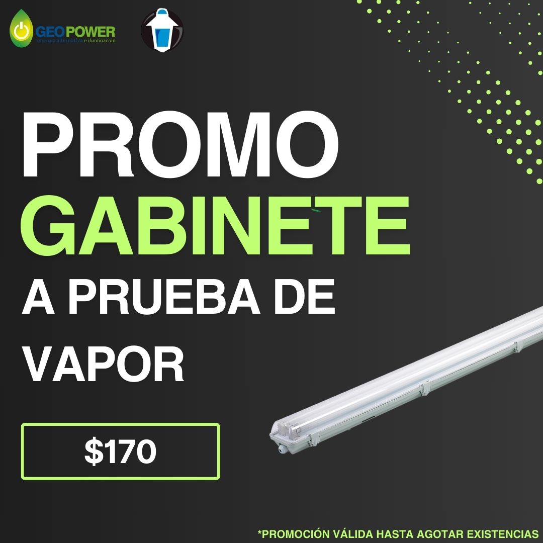 GEOPOWER (GAPV SLIM) GABINETE APV SLIM SIN PLATINA 1.20 MTS PARA 2 T8 DE 2 LADOS CON RAYAS GE-SL/18W