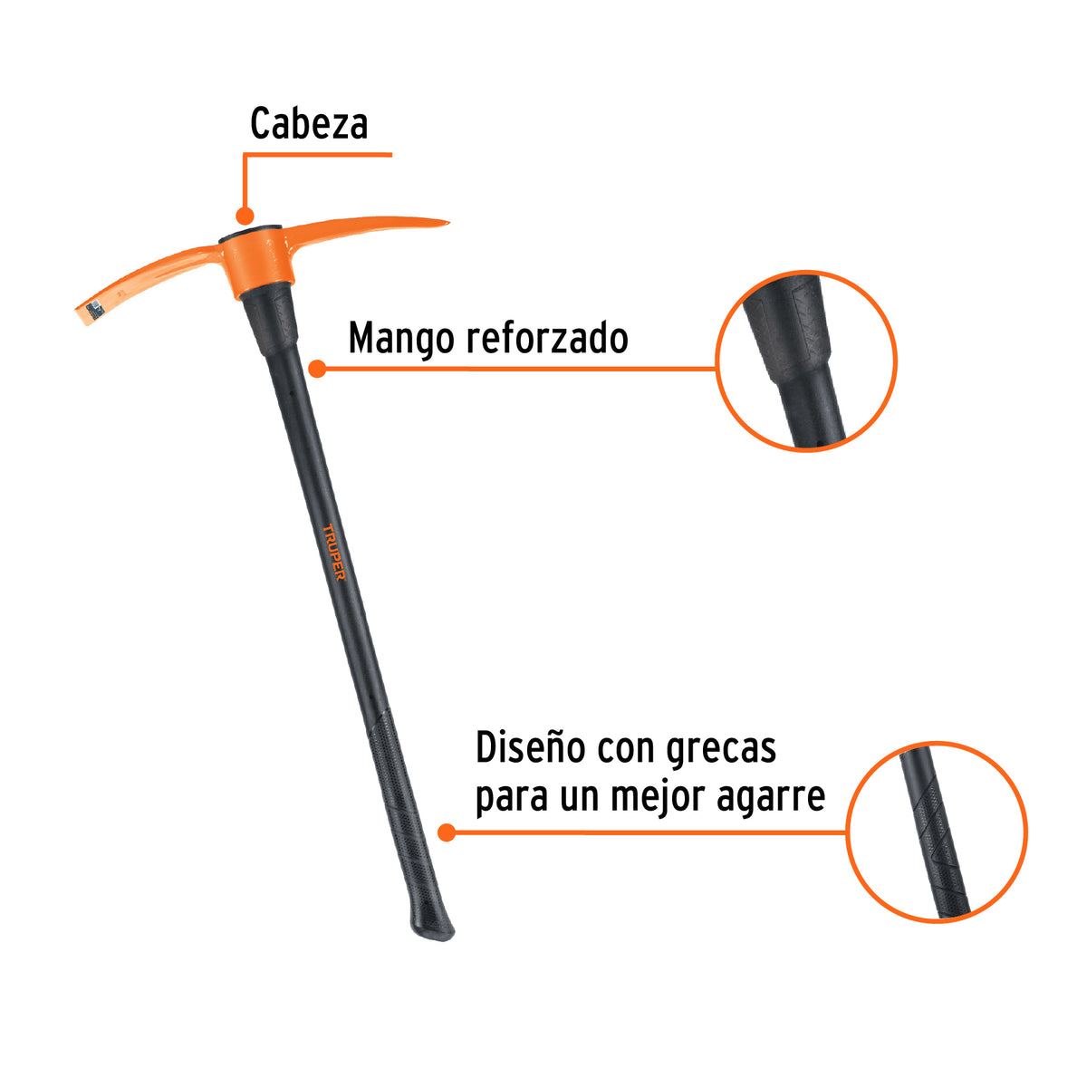 Zapapico 4 lb, mango fibra de vidrio 36', TRUPER, Truper, SKU 102452 — vista 3