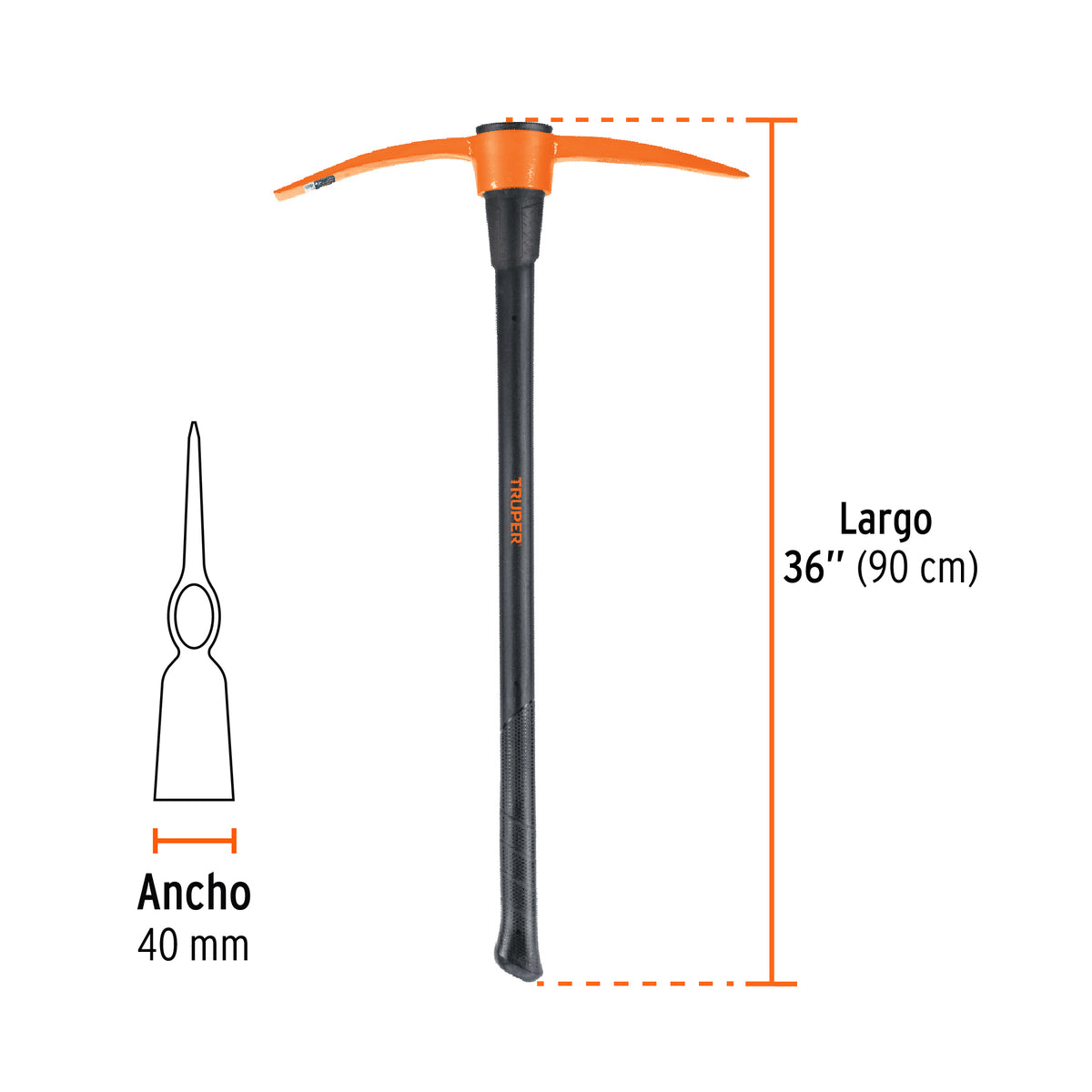 Zapapico 4 lb, mango fibra de vidrio 36', TRUPER, Truper, SKU 102452 — vista 4