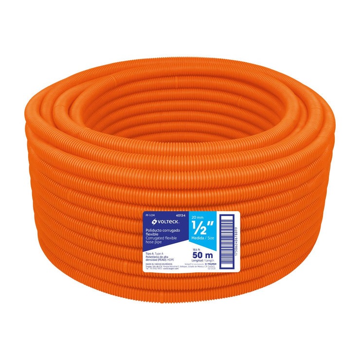 ROLLO 50M POLIDUCTO CORRUGADO FLEXIBLE 1/2" VOLTECK 40134 PF-1/2M