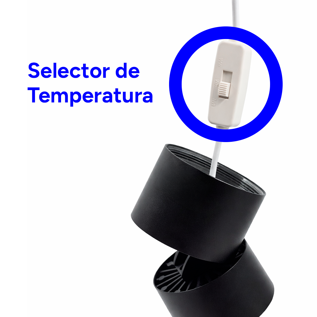 LÁMPARA LED DIRIGIBLE SOBREPONER CILINDRO CON ROTACIÓN NEGRO 10W CCT MULTI TEMPERATURA ARTLITE ADE-703