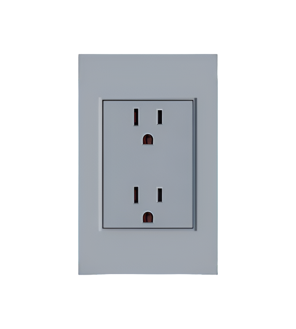 PLACA CONTACTO DOBLE PVC GRIS TECNOLED TS-TC-2T-GR