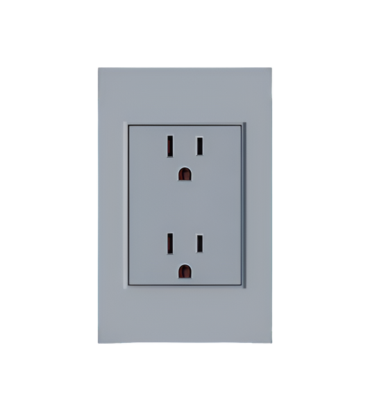 PLACA CONTACTO DOBLE PVC GRIS TECNOLED TS-TC-2T-GR