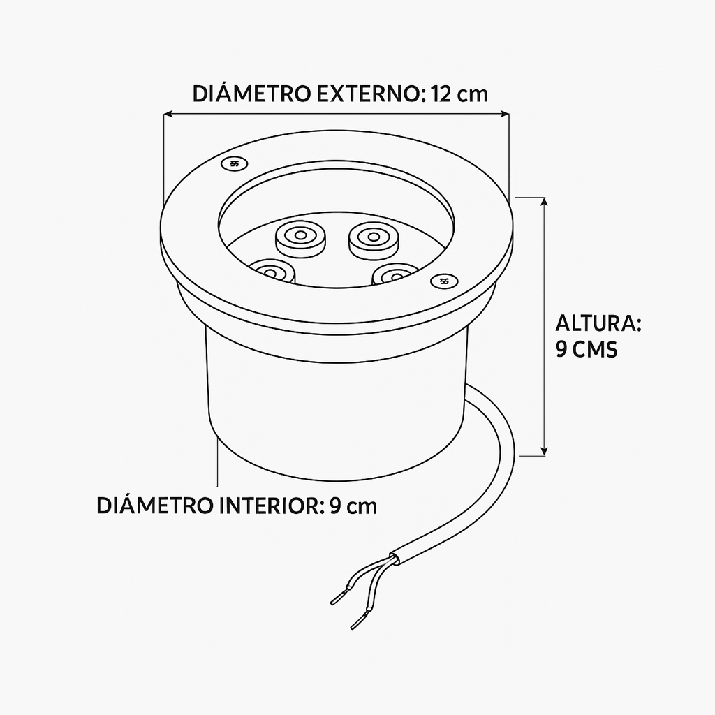 SPOT EMPOTRADO DE PISO BLANCO CÁLIDO 5W 110-265V 30K