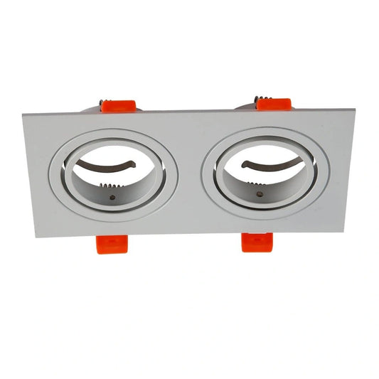 SPOT EMPOTRADO CUADRADO DOBLE BLANCO GU10 GU5.3 TECNOLED BA-CDLS-231DB
