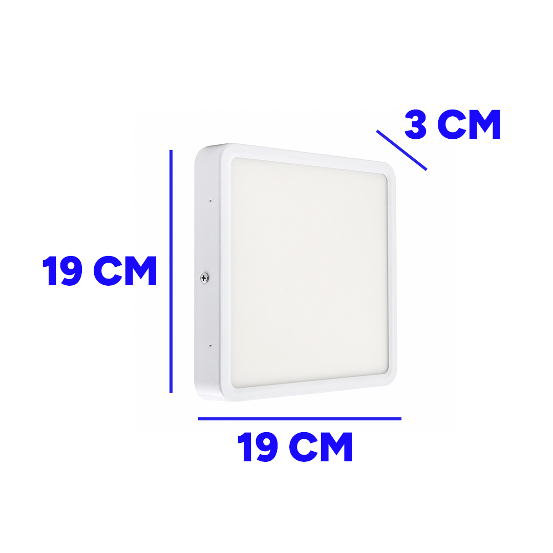PANEL LED SOBREPONER CUADRADO 19CM 18W 1350LM 30K LUZ CÁLIDA ILV MPD-018-02FC
