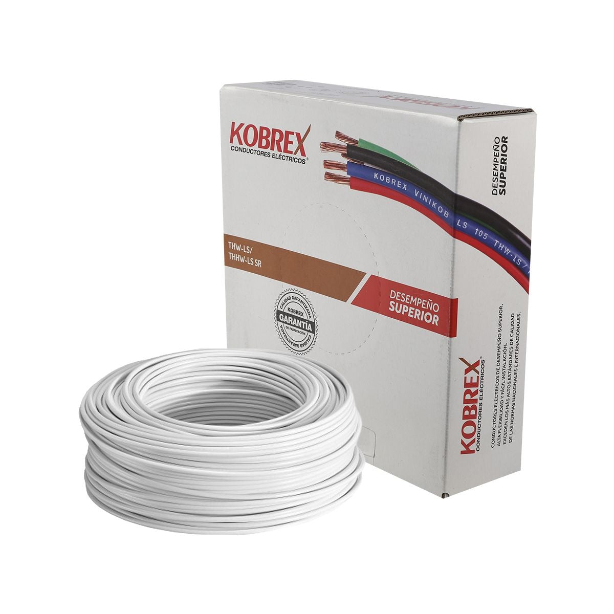 ROLLO 100M CABLE COBRE THW 1X8 BLANCO KOBREX KX-CTHW-8B CALIBRE 8
