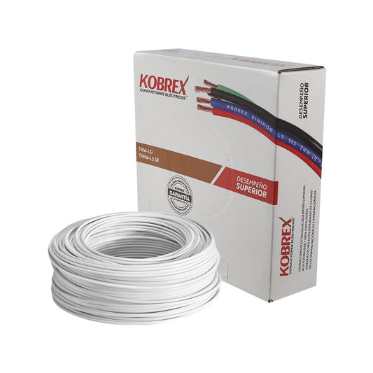 ROLLO 100M CABLE COBRE THW 1X8 BLANCO KOBREX KX-CTHW-8B CALIBRE 8