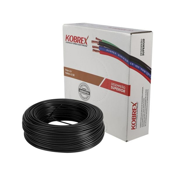 ROLLO 100M CABLE COBRE THW 1X8 NEGRO KOBREX KX-CTHW-8N