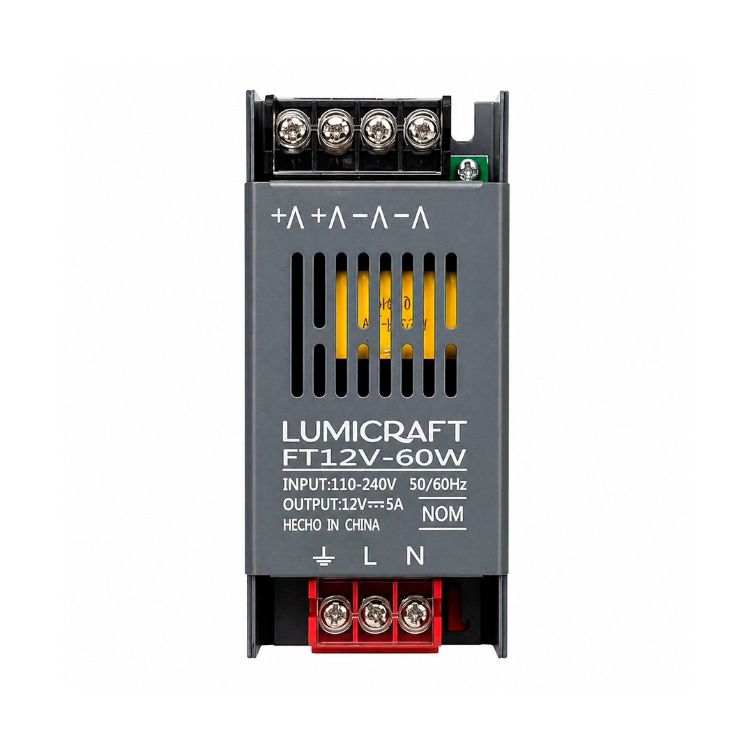 FUENTE DE PODER 12V 60W 5AMP LUMICRAFT FT12V-60W