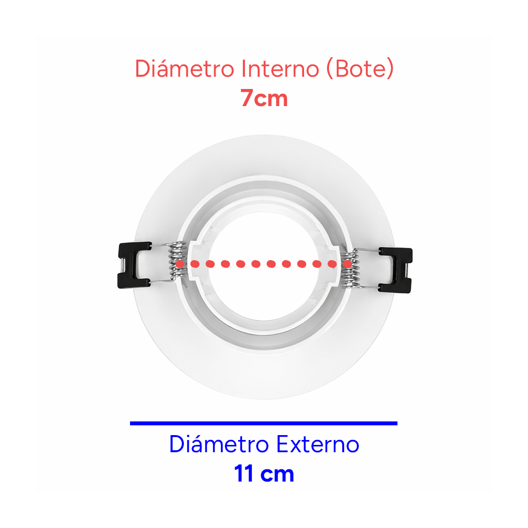 SPOT EMPOTRADO DIRIGIBLE BLANCO 11CM GU10 MR16 MAXXI MX-EM8017/B