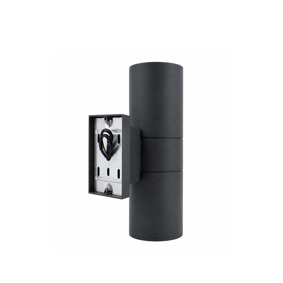 LÁMPARA ARBOTANTE MURO GRIS E27 INCLUYE FOCOS 10W 30K LUZ CÁLIDA MUNDO LUCIDO ARB10B/G