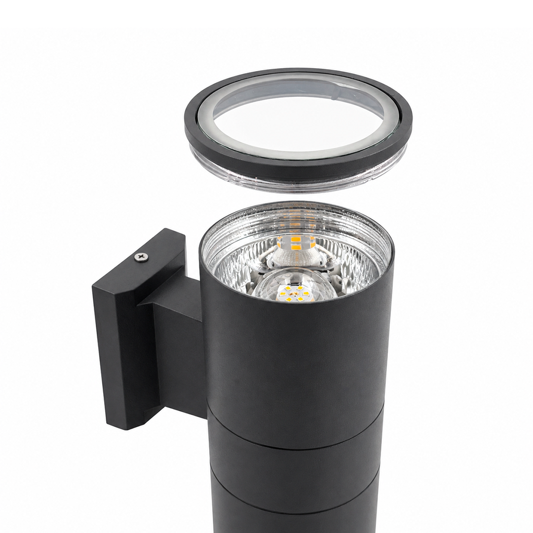 LÁMPARA ARBOTANTE MURO GRIS E27 INCLUYE FOCOS 10W 30K LUZ CÁLIDA MUNDO LUCIDO ARB10B/G
