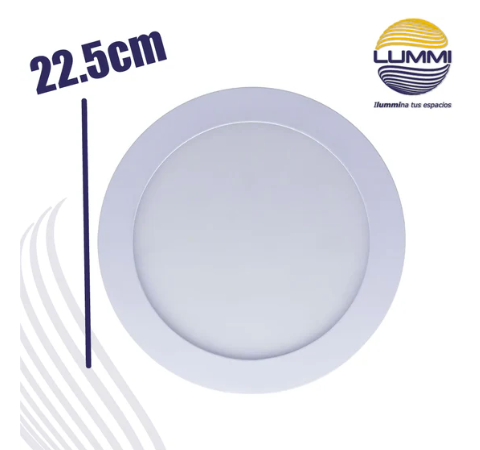 PANEL SLIM CIRCULAR EMPOTRABLE LED LED 20W 22.5CM  1,440LM 65K LUZ FRÍA LUMMI MP20/LD