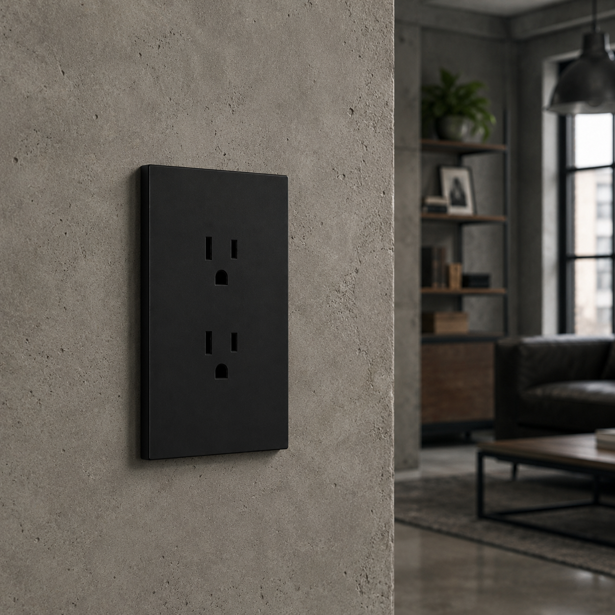 PLACA CONTACTO DOBLE NEGRO LUXURY ARTLITE APL-604