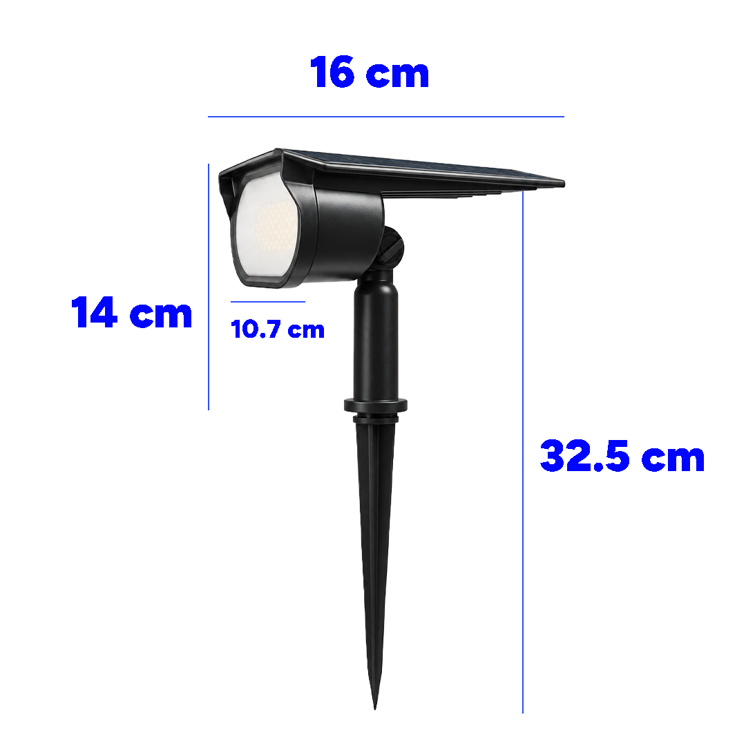 CAJA 2PZS ESTACA SOLAR EXTERIOR 100LM 30K LUZ CÁLIDA BOOMER SG6103A3