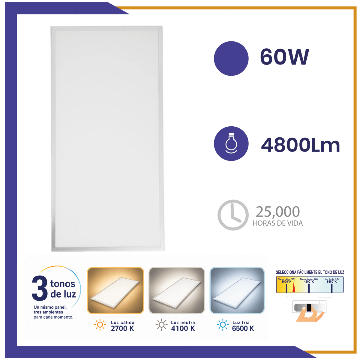 Panel LED 60x120 60W CCT LUMMI 985081/SO