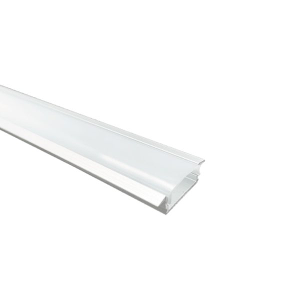 PERFIL EMPOTRABLE SATINADO CON MICA OPALINA DE 3.00MTS DE LARGO JACH PARA TIRA LED