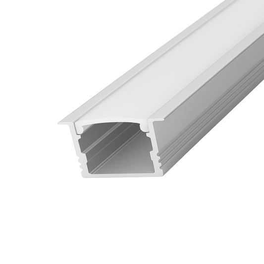 PERFIL DE ALUMINIO TIRA LED LAMBRIN EMPOTRABLE SATINADO 2MTS ICON PERALUM2MBL06