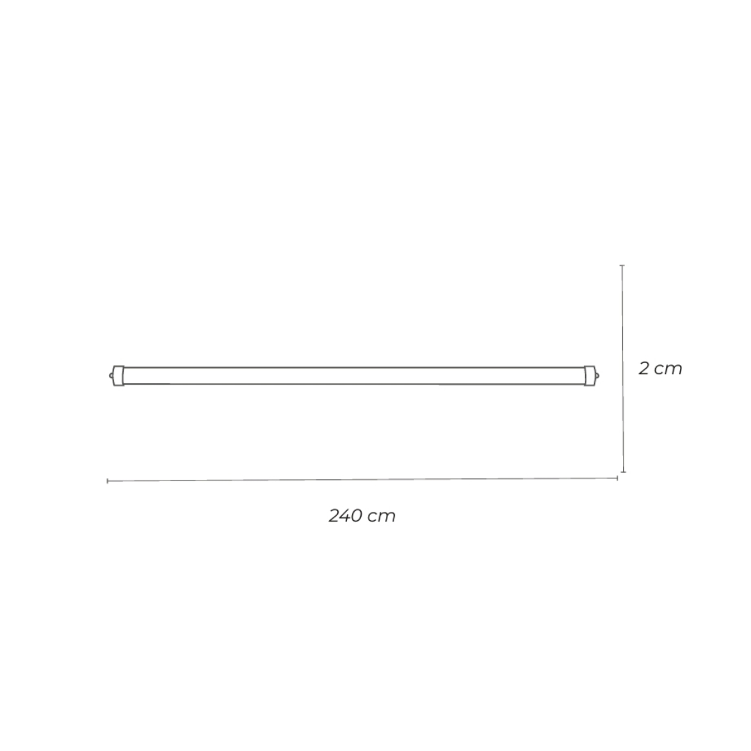 TUBO LED ACRILICO TRANSPARENTE RESPALDO ALUMINIO T8 FA8 36W 3,100LM 65K LUZ FRÍA PHILCO 51882