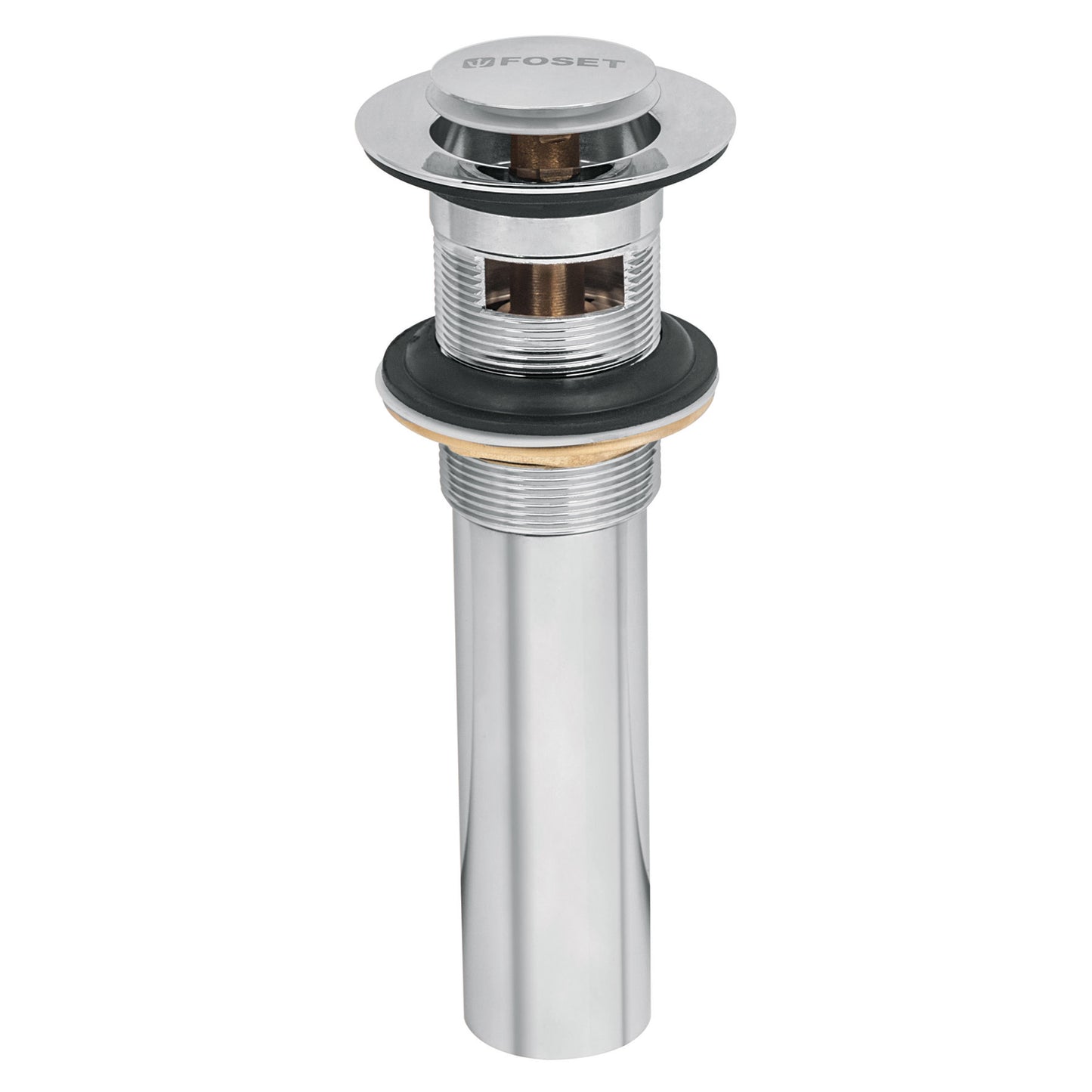 CONTRA PARA LAVABO CON REBOSADERO SISTEMA PUSH CROMO 1-1/4" FOSET 49984 CE-206