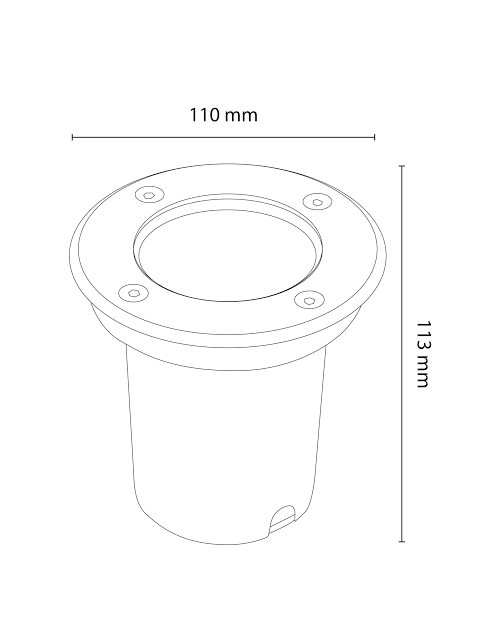 EMPOTRADO DE PISO PARA GU10 IP67 ALUMINIO CRISTAL TEMPLADO ICON EMPGU10IP67RED