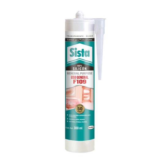 SILICÓN USO GENERAL 300ML TRANSPARENTE SISTA F109