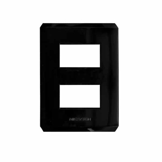 PLACA 2 MODULOS NEGRO PIANO STEP