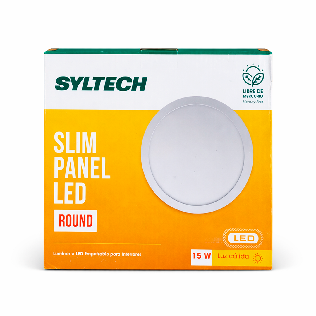 PANEL LED EMPOTRABLE REDONDO 15W 1020LM 30K LUZ CÁLIDA SYLTECH P024615-36