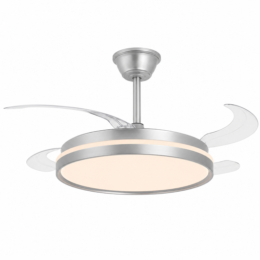 VENTILADOR RETRACTIL 43" PLATEADO 70W CCT MULTI TEMPERATURA TECNOLED ML-FAN-IV411C