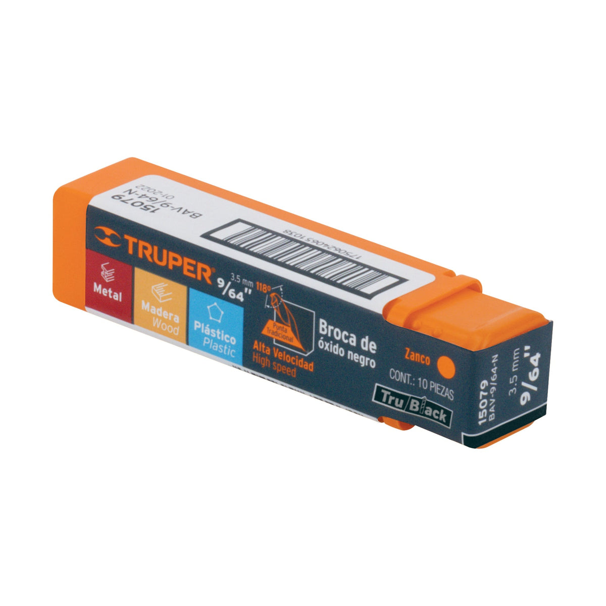 BROCA HSS 9/64' TRUBLACK PARA METAL TRUPER 15079 BAV-9/64-N - vista adicional