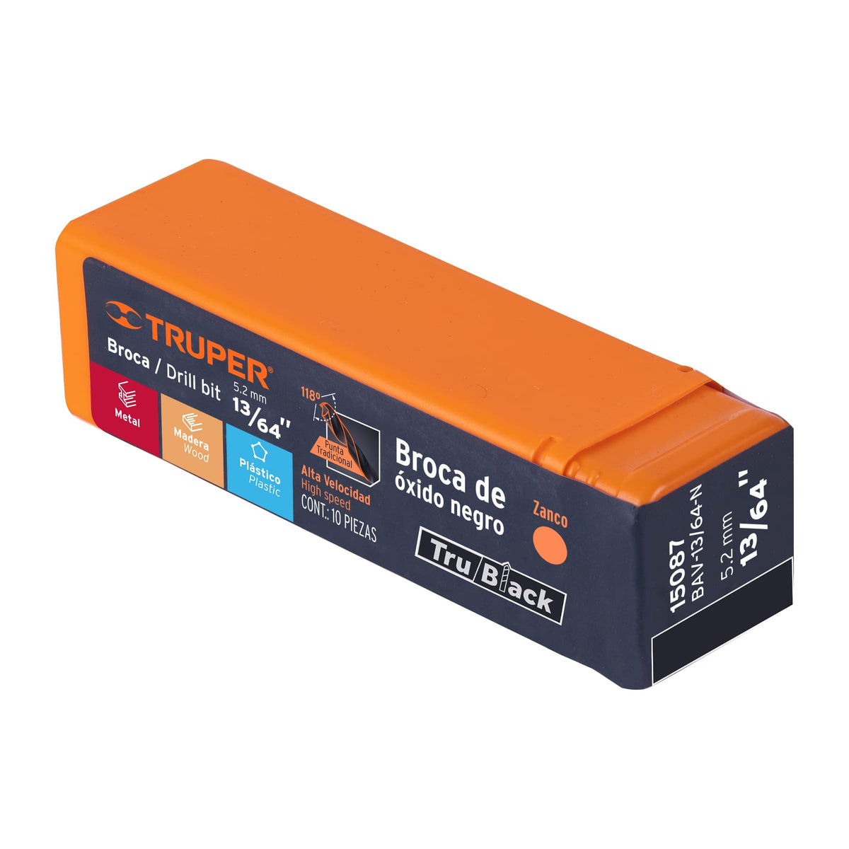 BROCA HSS 13/64' TRUBLACK PARA METAL TRUPER 15087 BAV-13/64-N - vista adicional
