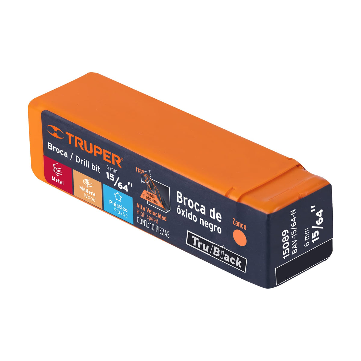 BROCA HSS 15/64' TRUBLACK PARA METAL TRUPER 15089 BAV-15/64-N - vista adicional
