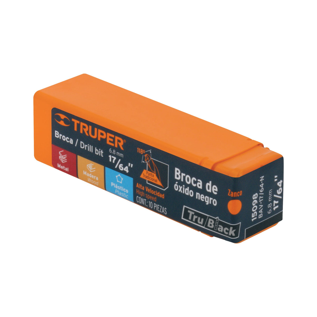BROCA HSS 17/64' TRUBLACK PARA METAL TRUPER 15098 BAV-17/64-N - vista adicional