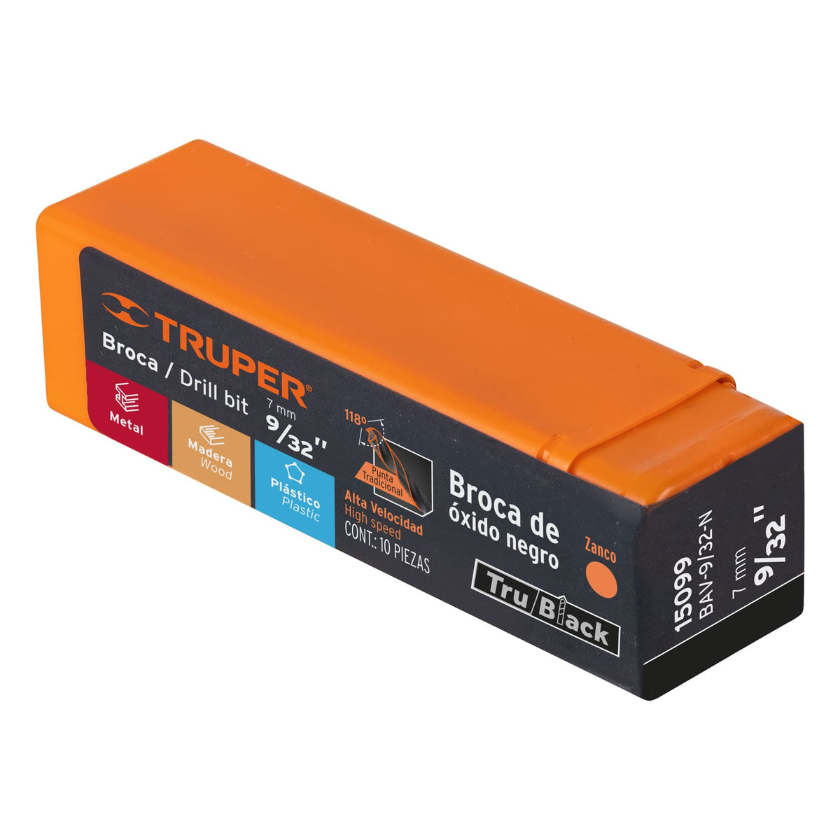 BROCA HSS 9/32' TRUBLACK PARA METAL TRUPER 15099 BAV-9/32-N - vista adicional