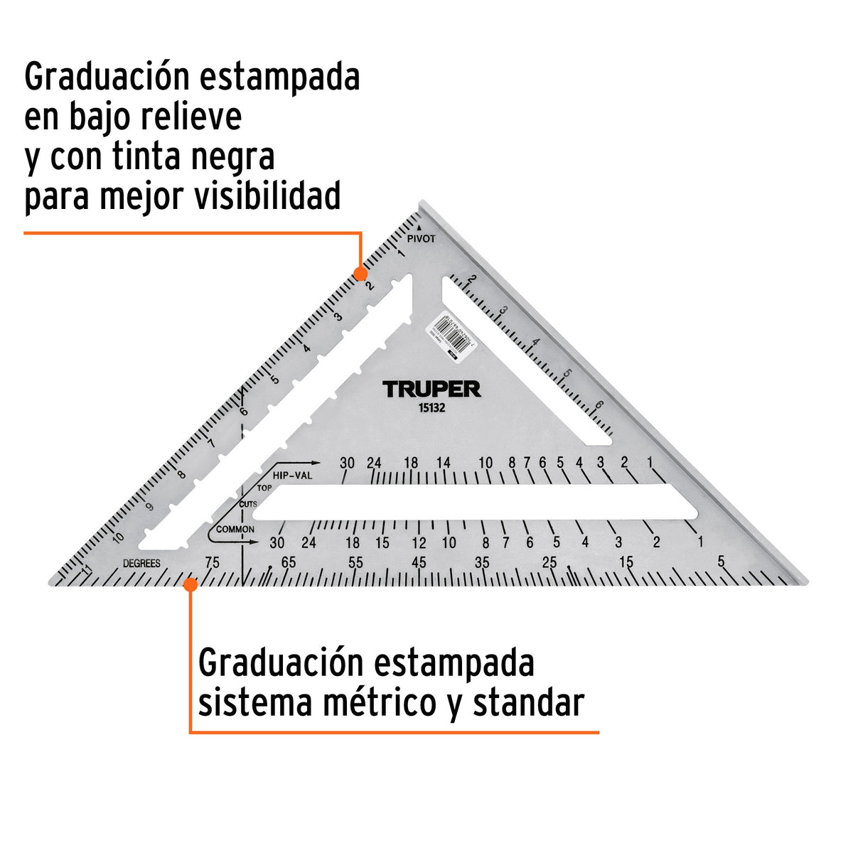 ESCUADRA 12' DE ALUMINIO PARA MUROS DE YESO TRUPER 15132 ET-12A - vista adicional