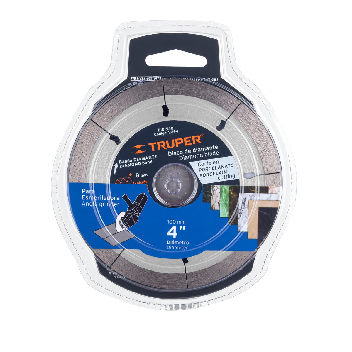 DISCO DE DIAMANTE DE 4' X 1.3 MM CORTE DE PORCELANATO 15194 DID-540 - vista adicional