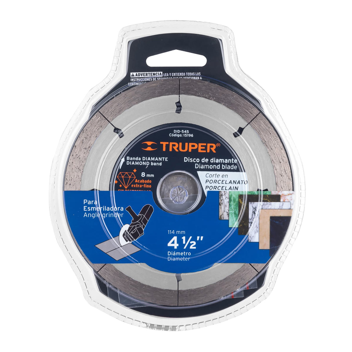 DISCO DE DIAMANTE DE 4-1/2' X 1.3 MM CORTE DE PORCELANATO 15196 DID-545 - vista adicional